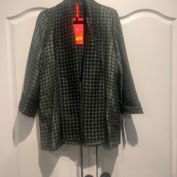 Elegant Green and Black Patterned Blazer - Picture 4 of 6